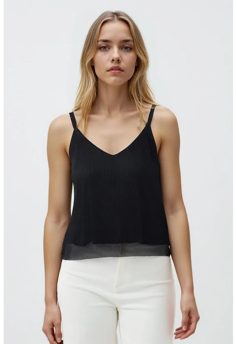 Bluza uni cu decolteu in V, Negru