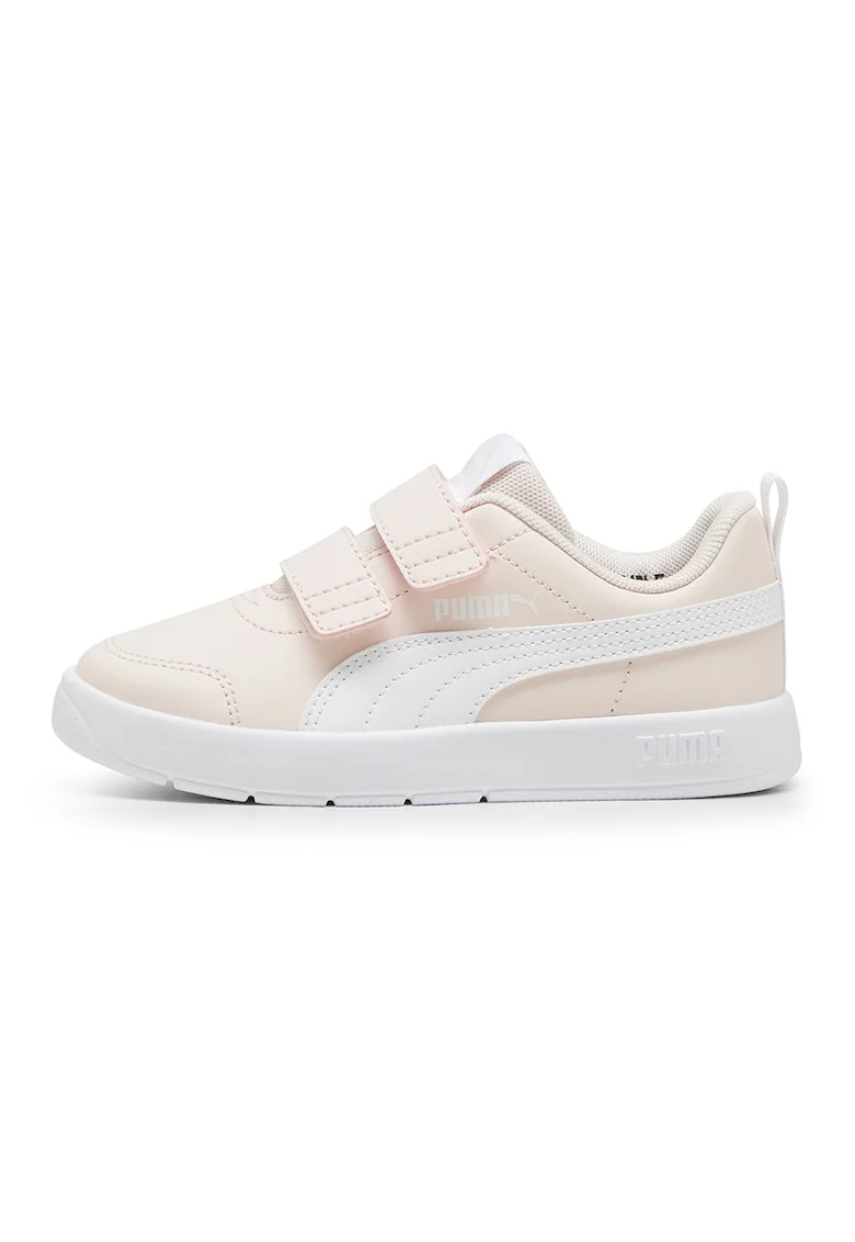 Pantofi sport Courtflex V3 cu velcro, Alb/Piersica