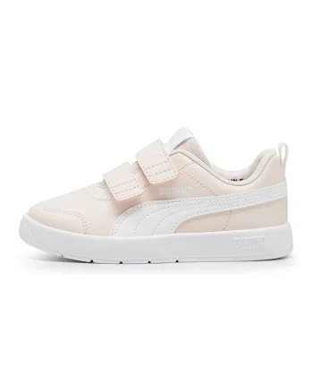 Pantofi sport Courtflex V3 cu velcro, Alb/Piersica