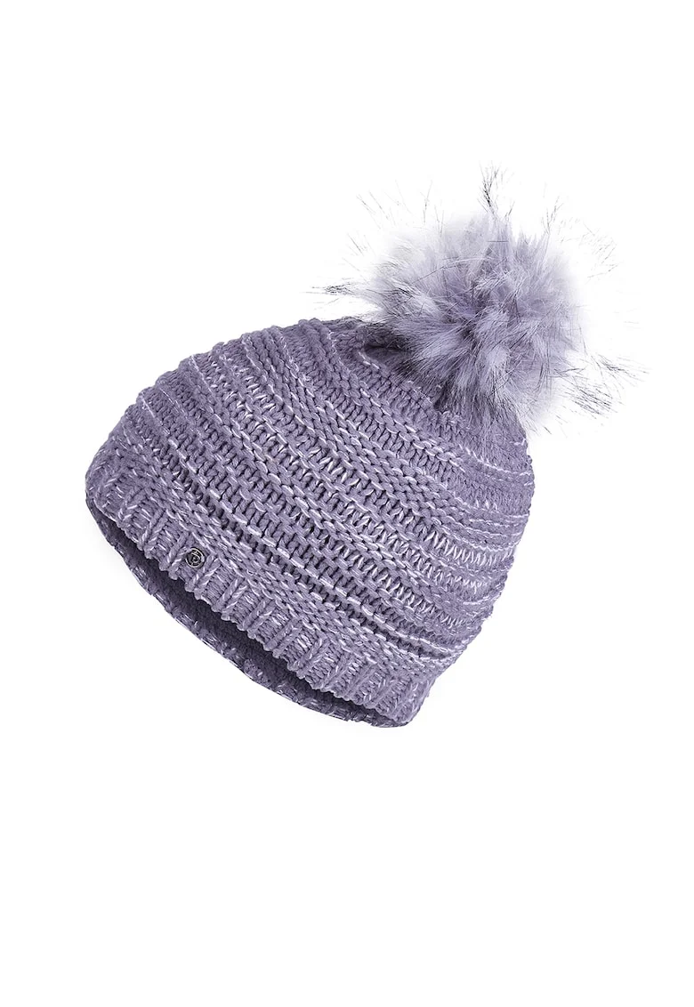 Caciula tricotata cu captuseala din fleece Silvretta, Gri melange