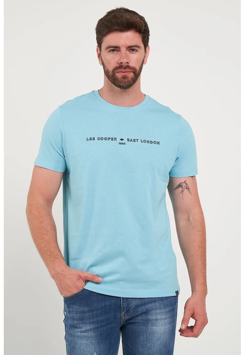 Tricou cu imprimeu logo, Albastru glaciar
