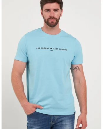 Tricou cu imprimeu logo, Albastru glaciar
