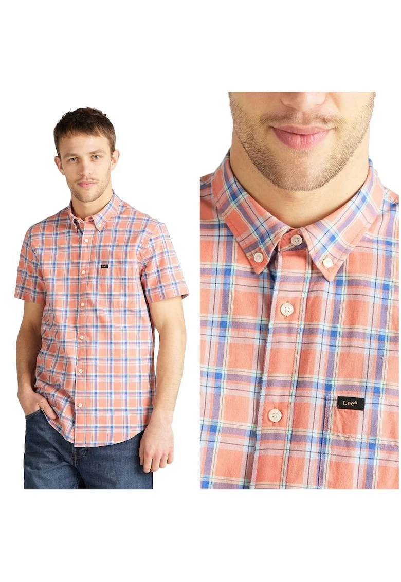 Camasa Barbati,  Button Down Ss, Croi: Regular Fit, Inchidere: Nasturi, Compozitie Material: 100% Bumbac, Numar Buzunare: 1, Multicolor, 1 Bucata