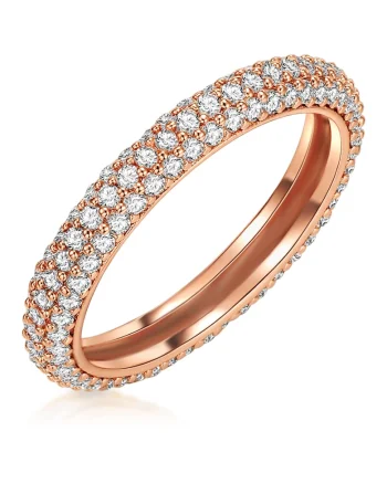 Inel placat cu aur de 14K si decorat cu zirconia, Auriu, Auriu rose