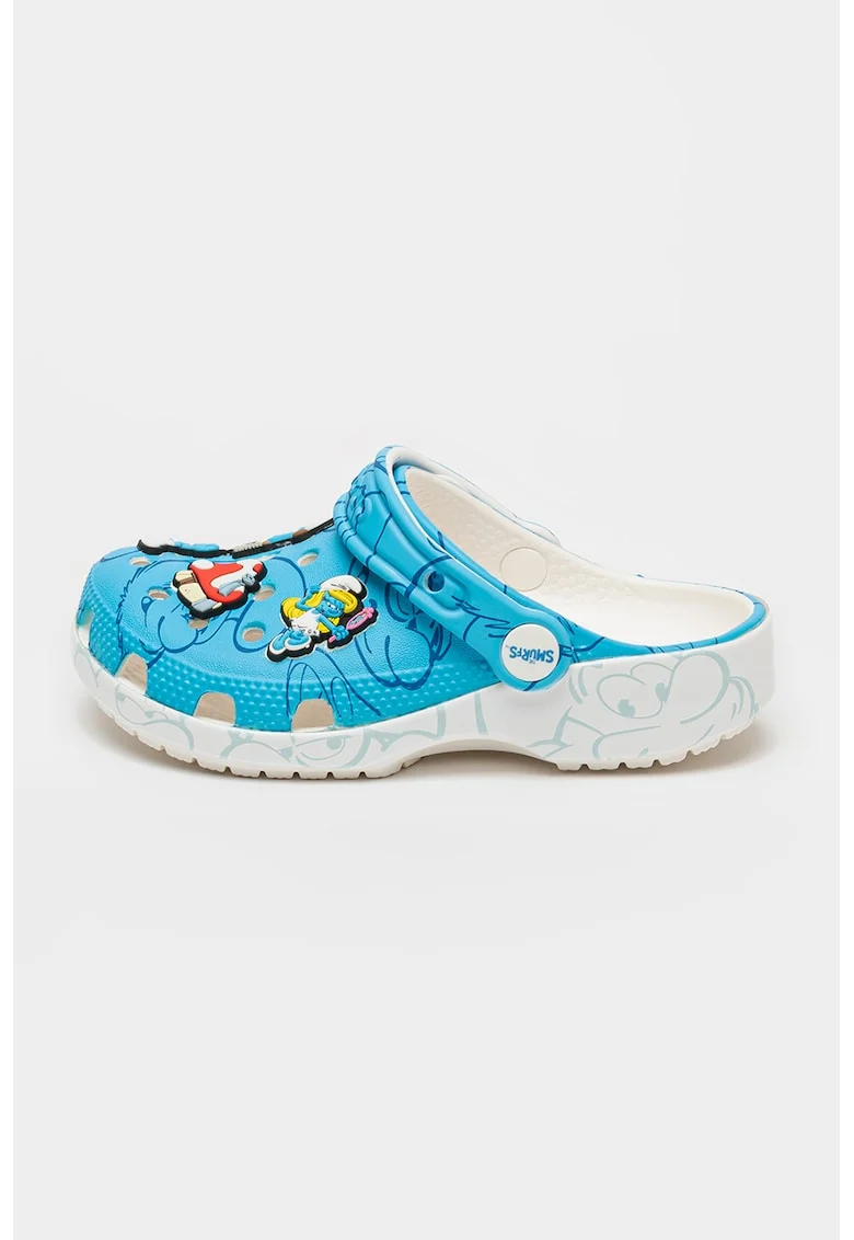 Saboti slingback cu model clasic si imprimeu desene animate, Rosu/Albastru pastel/Alb optic