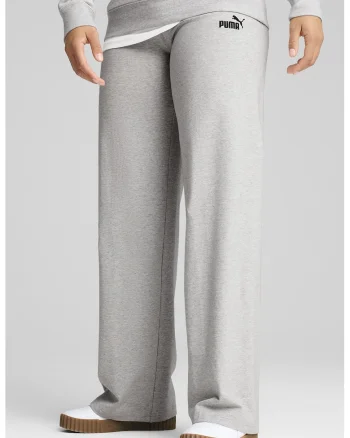 Pantaloni de trening cu croiala ampla si detaliu logo, Gri deschis