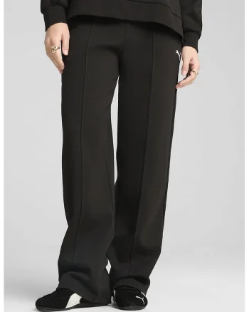 Pantaloni drepti cu logo, Negru