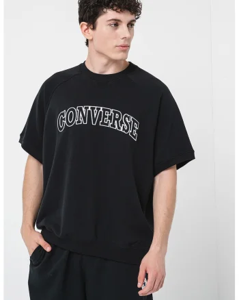 Tricou cu imprimeu logo, Alb/Negru