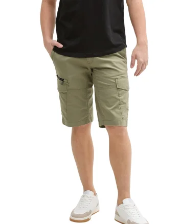 Bermude cargo de denim, Verde deschis