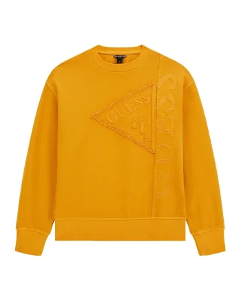 Bluza de trening cu logo brodat, Portocaliu mandarina