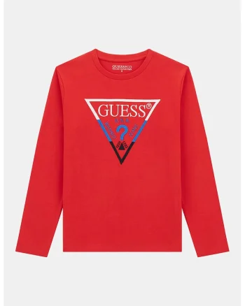 Bluza din bumbac cu logo, Rosu/Albastru royal/Alb optic