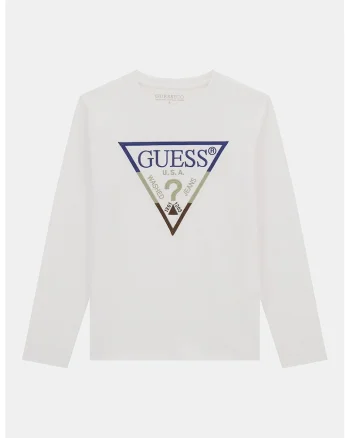Bluza din bumbac cu logo, Albastru inchis/Verde pal/Alb optic