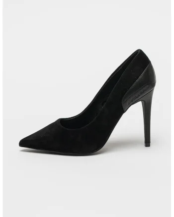 Pantofi stiletto din piele intoarsa Stray, Negru
