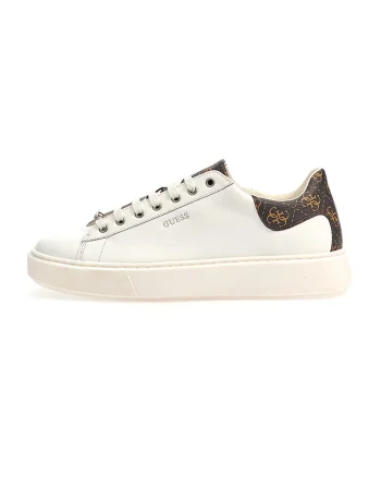 Pantofi sport cu insertii de piele, Alb murdar