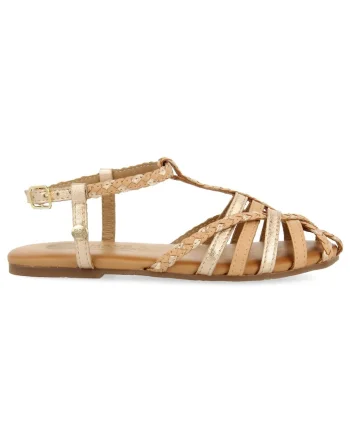 Sandale de piele cu barete impletite Belsh, Bej