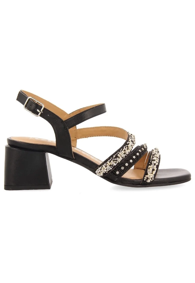 Sandale de piele cu margele BALAO 28331, Negru