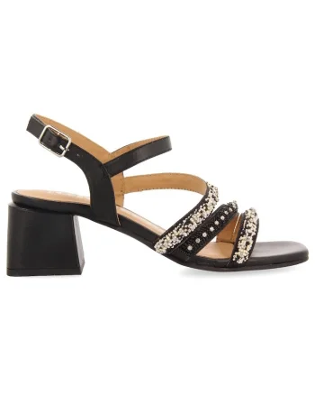 Sandale de piele cu margele BALAO 28331, Negru