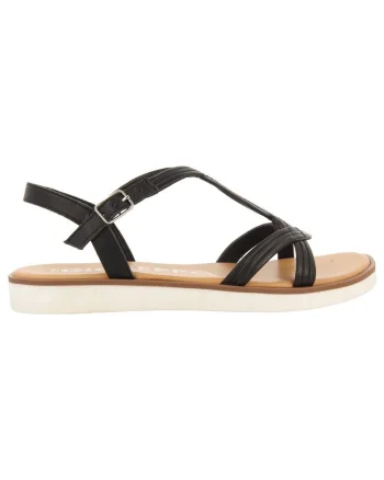 Sandale de piele cu barete multiple Cornualles, Negru