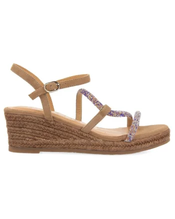 Sandale-espadrile wedge Tresco, Maro taupe deschis