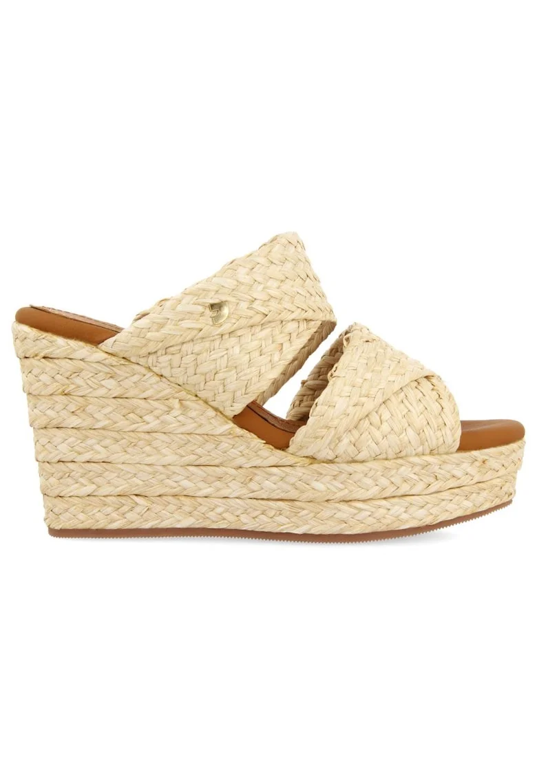 Papuci wedge cu toc Frazzano 28405, Caramel