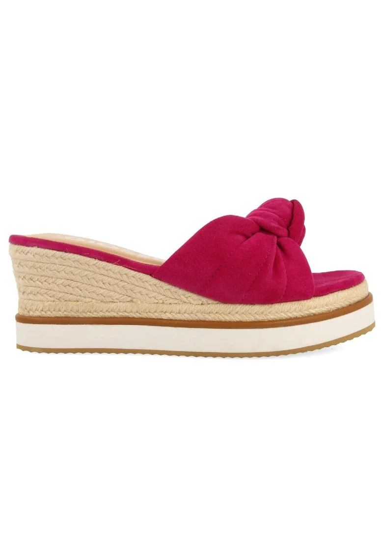 Papuci cu toc si detaliu innoda Cakran 28411, Fucsia