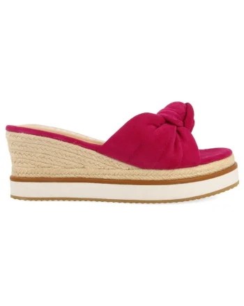 Papuci cu toc si detaliu innoda Cakran 28411, Fucsia