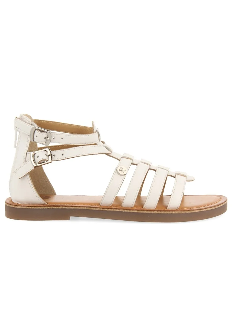 Sandale de piele cu barete multiple Benicia, Alb