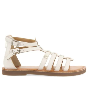 Sandale de piele cu barete multiple Benicia, Alb
