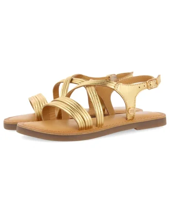 Sandale de piele cu aspect metalizat ANNEX 28311, Auriu