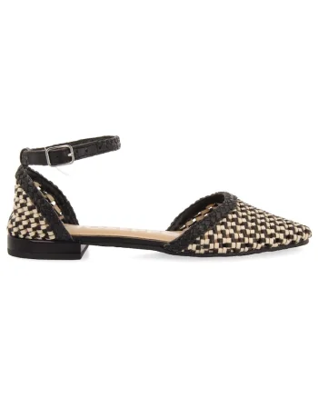 Sandale de piele cu aspect impletit Konispol 28421, Negru