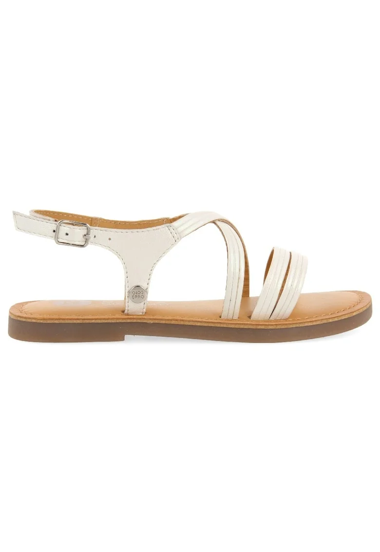 Sandale de piele cu aspect metalizat ANNEX 28311, Alb