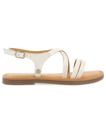 Sandale de piele cu aspect metalizat ANNEX 28311, Alb