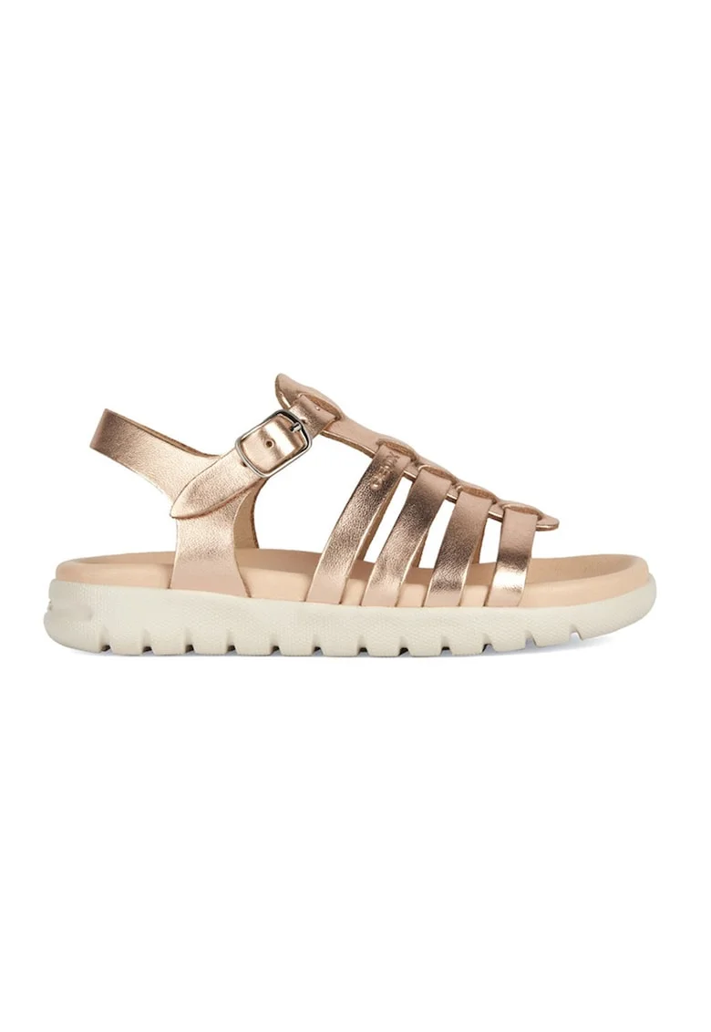 Sandale de piele cu barete multiple Soleima, Auriu