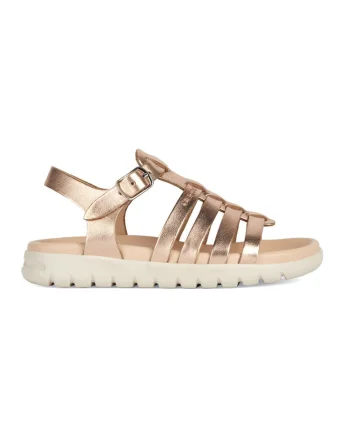 Sandale de piele cu barete multiple Soleima, Auriu