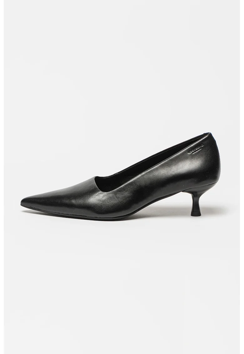 Pantofi din piele cu toc kitten Lykke, Negru