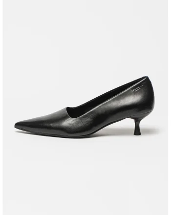 Pantofi din piele cu toc kitten Lykke, Negru