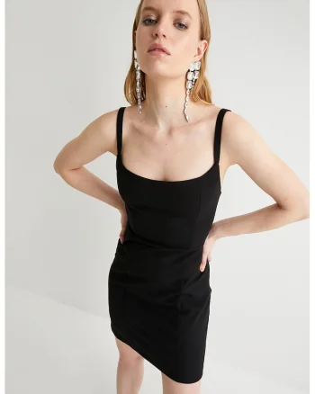 Rochie scurta cu bretele, Negru