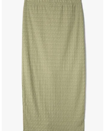 Fusta midi texturata, Kaki