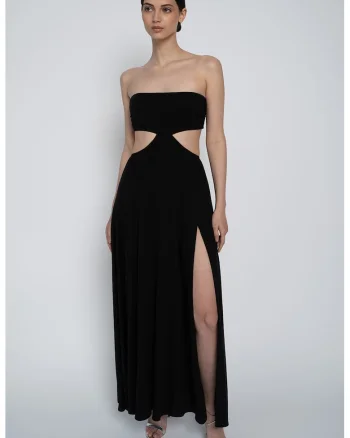 Rochie cu decupaj in talie Gloria, Negru