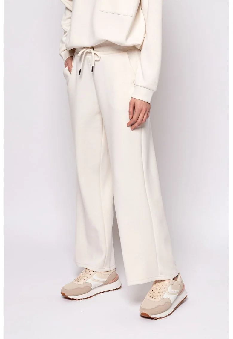 Pantaloni de trening cu croiala ampla Zorana, Crem