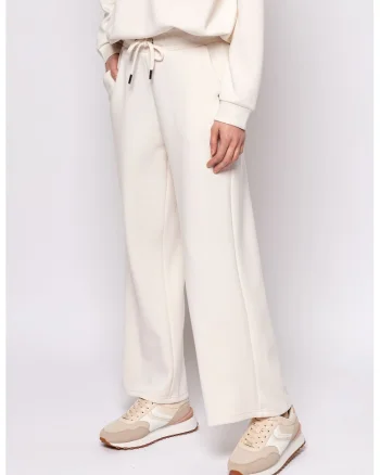 Pantaloni de trening cu croiala ampla Zorana, Crem