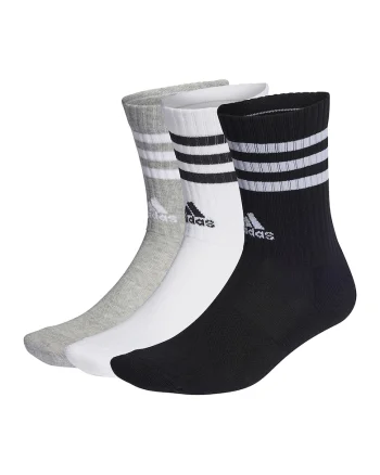 Set de sosete lungi unisex - 3 perechi, Alb/Negru/Gri deschis