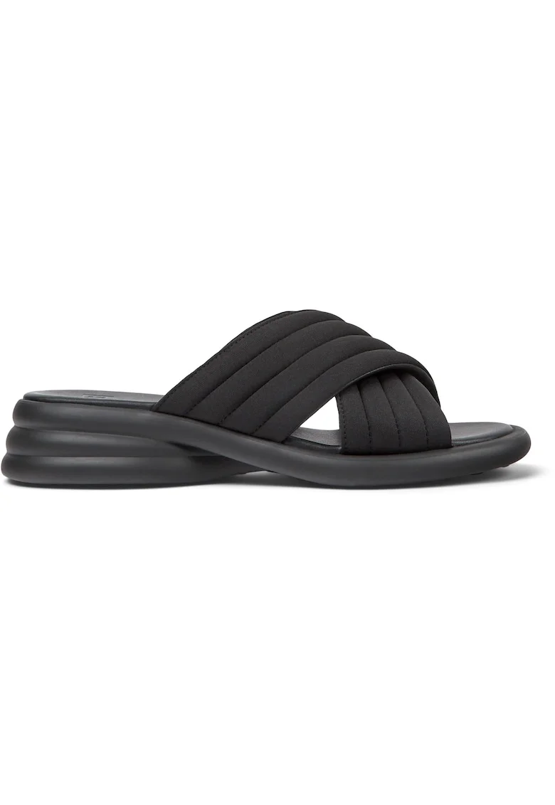 Papuci wedge din material textil Spiro 27483, Negru