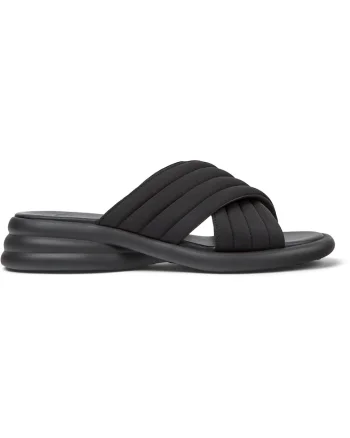 Papuci wedge din material textil Spiro 27483, Negru