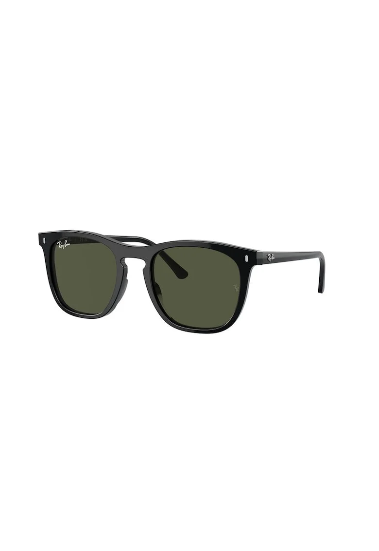 Ochelari de soare patrati unisex cu lentile uni, Negru