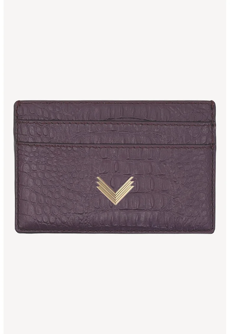 Portcart unisex de piele, Violet prafuit