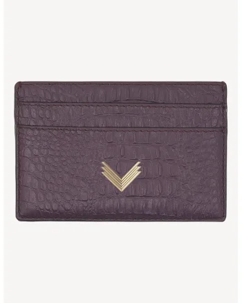 Portcart unisex de piele, Violet prafuit