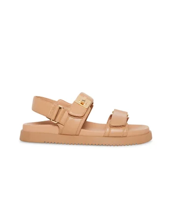 Sandale de piele cu velcro Mona, Maro