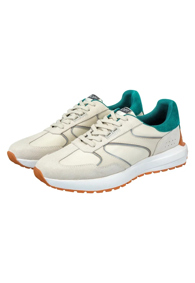 Pantofi sport cu garnituri de piele intoarsa Misto Helos, Alb/Verde