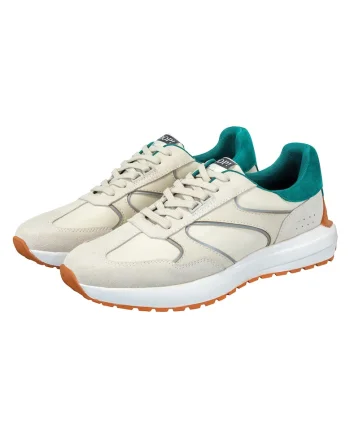 Pantofi sport cu garnituri de piele intoarsa Misto Helos, Alb/Verde